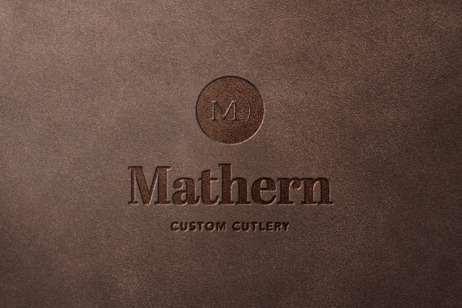 Mathern Custom Cutlery: Blind deboss on suede