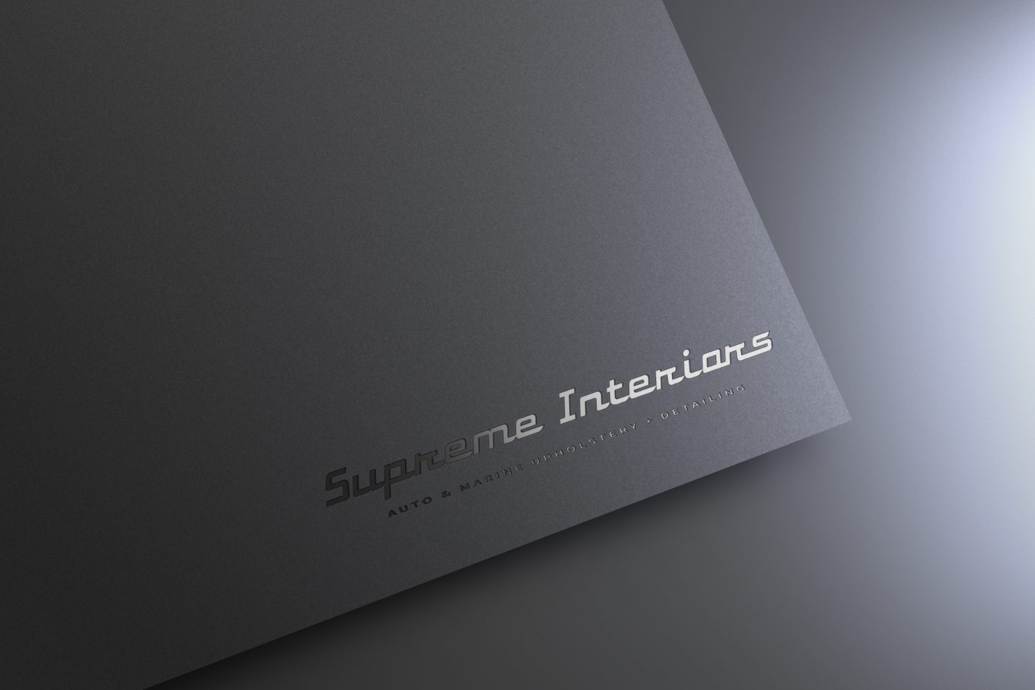Supreme Interiors — Spot gloss on charcoal folder
